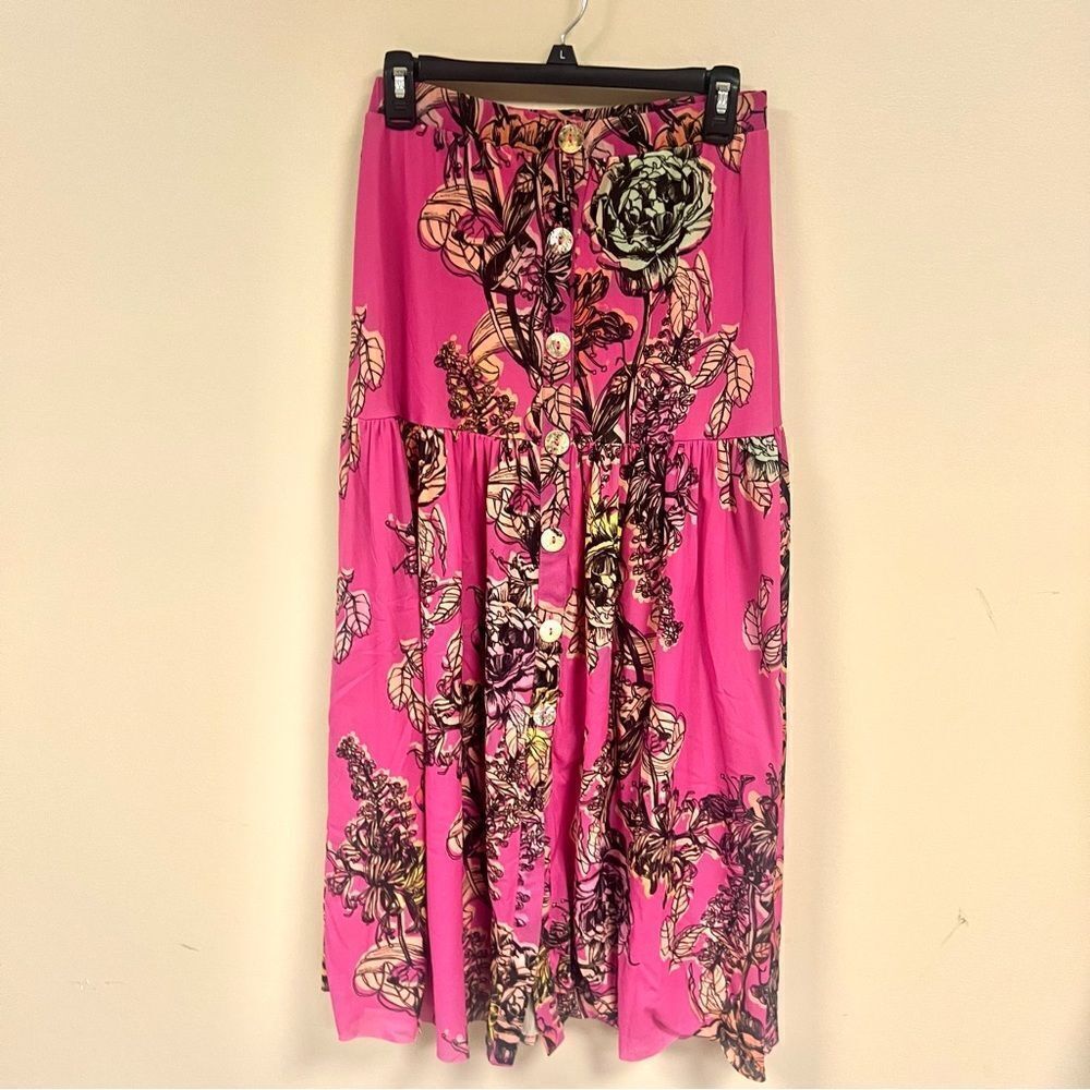 Petit Pois by Viviana G maxi Floral Pink Skirt size M